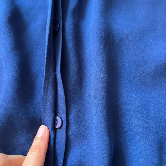 The Kooples Blue Button-down Blouse with lace trims - Picture 7 of 11